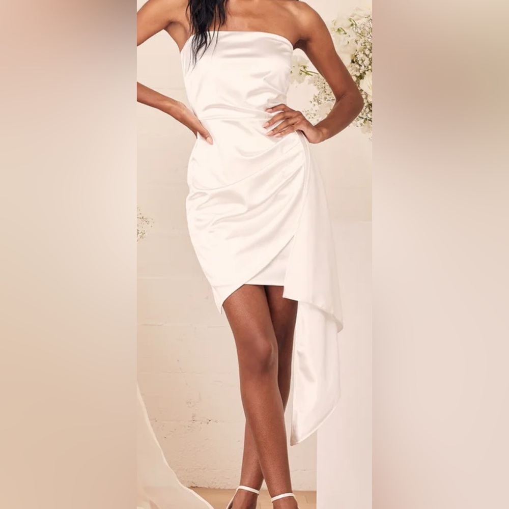 Lulus White Satin Mini Dress